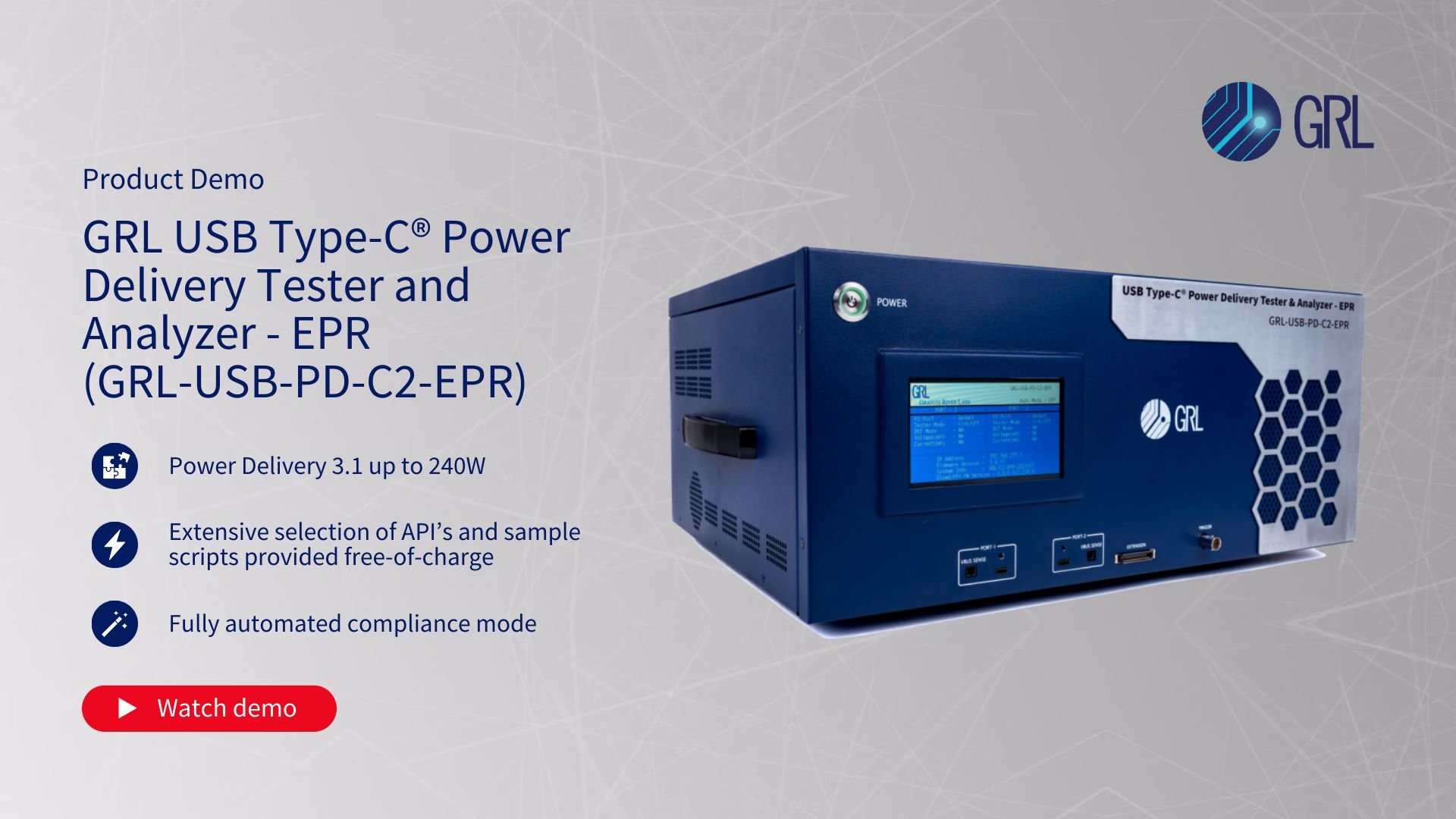 USB Power Delivery and Type-C® Tester and Analyzer (GRL-USB-PD-C2)